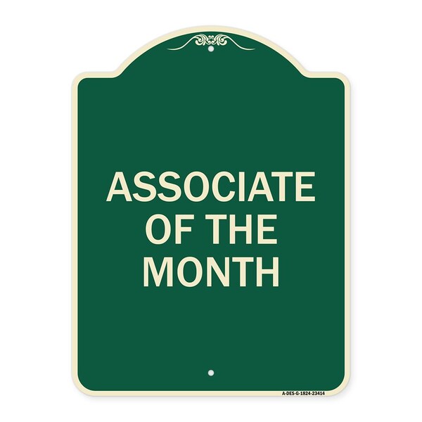Associate of the Month Heavy-Gauge Aluminum Architectural Sign, 24" x 18", G-1824-23414